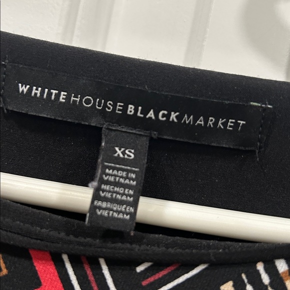 White House Black Market Black and Red Geometric Dress - Picture 3 of 6
